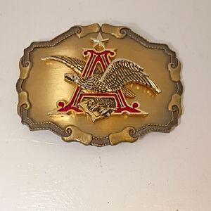 Anheuser 1977 Vintage Gold Eagle Belt Buckle